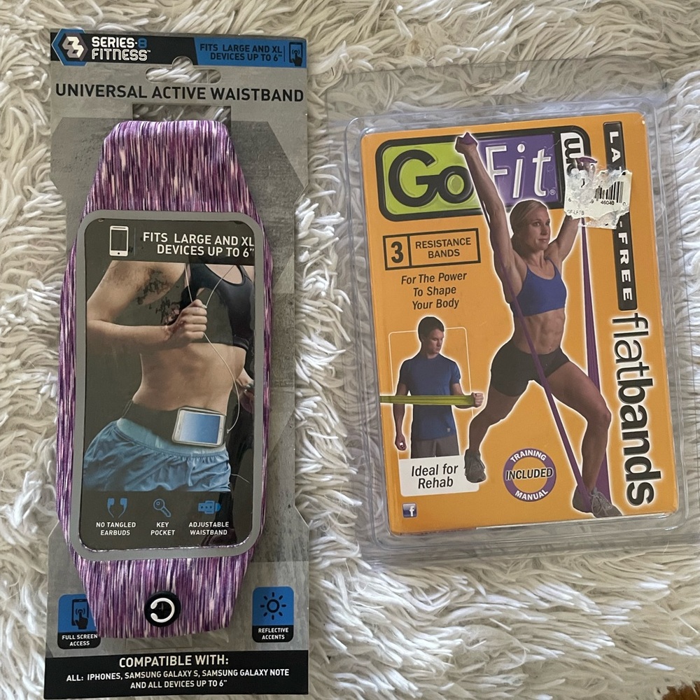 Waistband phone holder and resistant bands